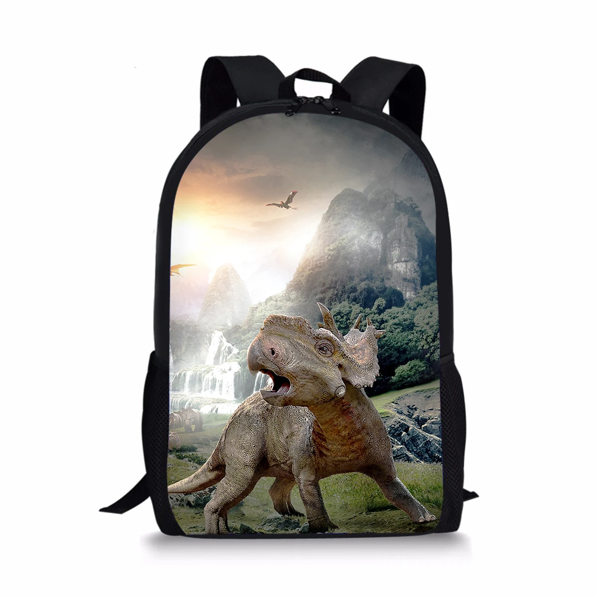 Cool Dinosaur Element Printing Pattern School Backpacks Personalized Kids Daypack New Design Rucksack for Teenager