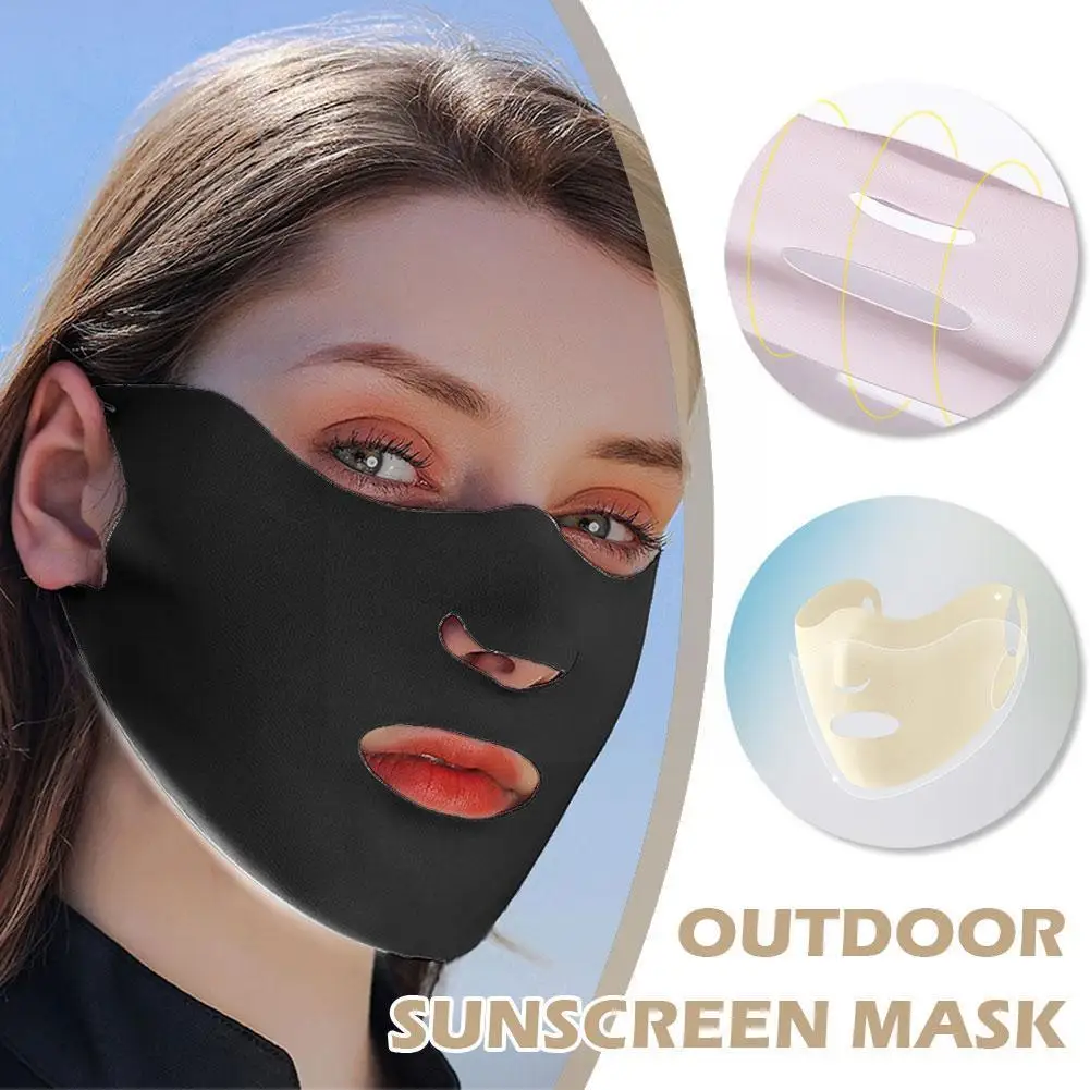 

Summer Outdoor Golf Reusable Ice Silk Mask Face-modified Sports Hole Outdoor Nose Three-dimensional Mask Sunscreen U8G3
