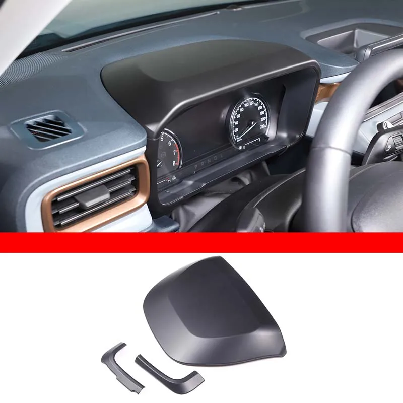 ABS Carbon Fiber Dashboard Speedmeter Top Cover Trim Decorate Kit Accessories For Ford Maverick Lariat XL XLT 2022-23 Auto Part