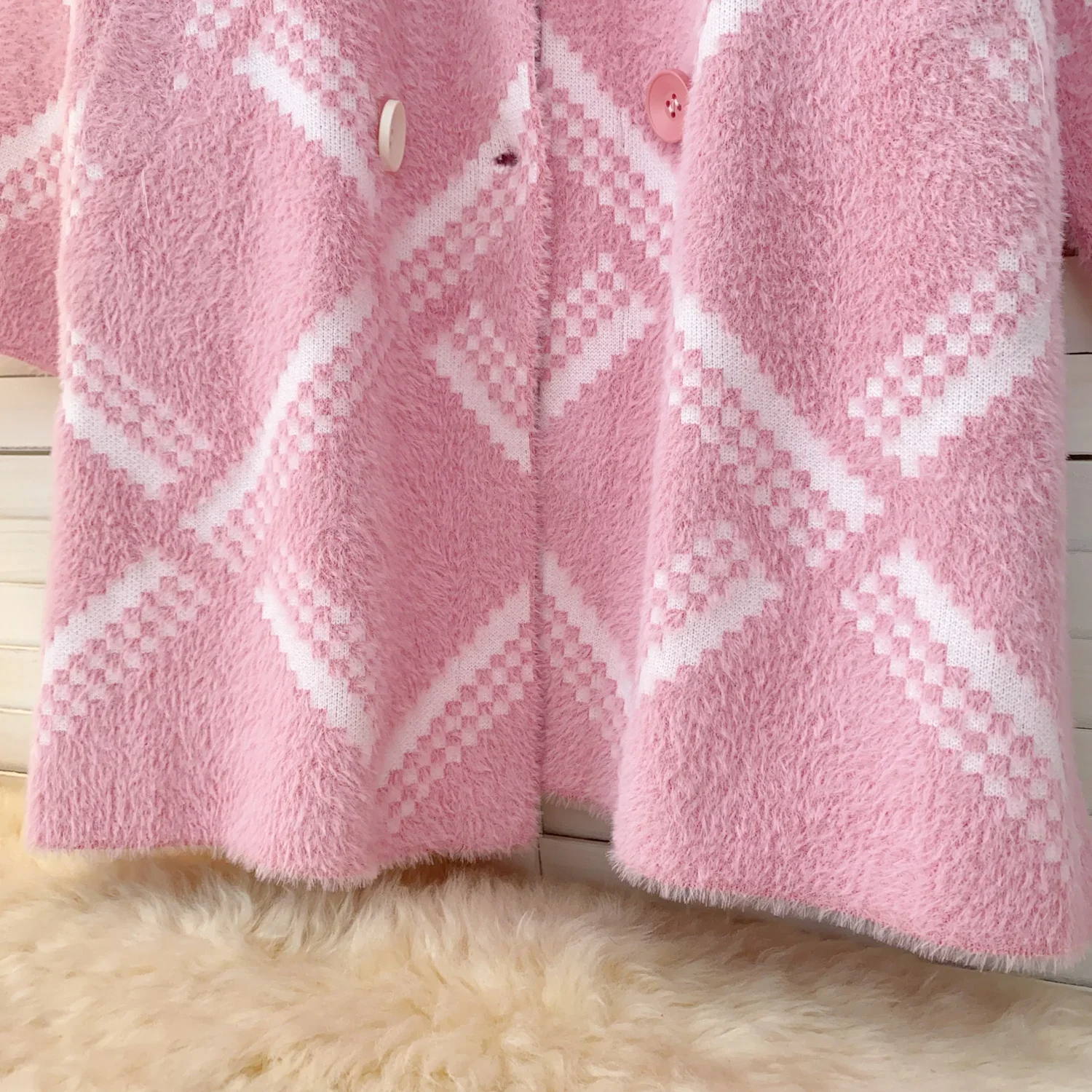 Женское винтажное пальто с отложным воротником Элегантное трикотажное