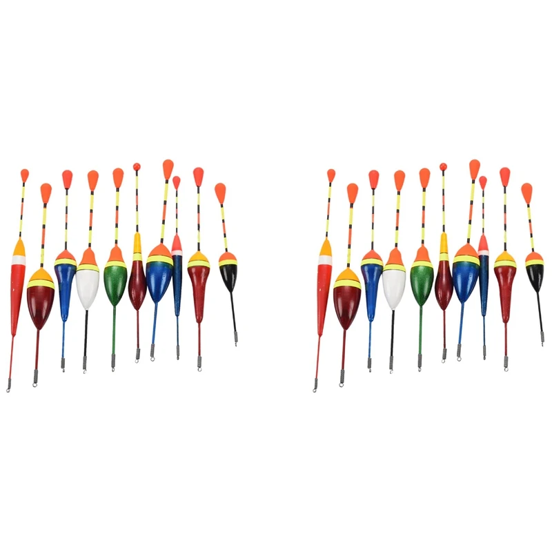 

20Pcs Fishing Floats Set Buoy Bobber Fluctuate Mix Size Color Float Buoy Pesca Light Stick Floats