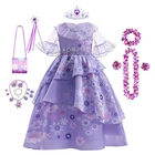 Фиолетовое платье принцессы для косплея по мотивам Диснея, аниме, Энканто, Изабелла, Детские нарядные платья для карнавальной вечеринки