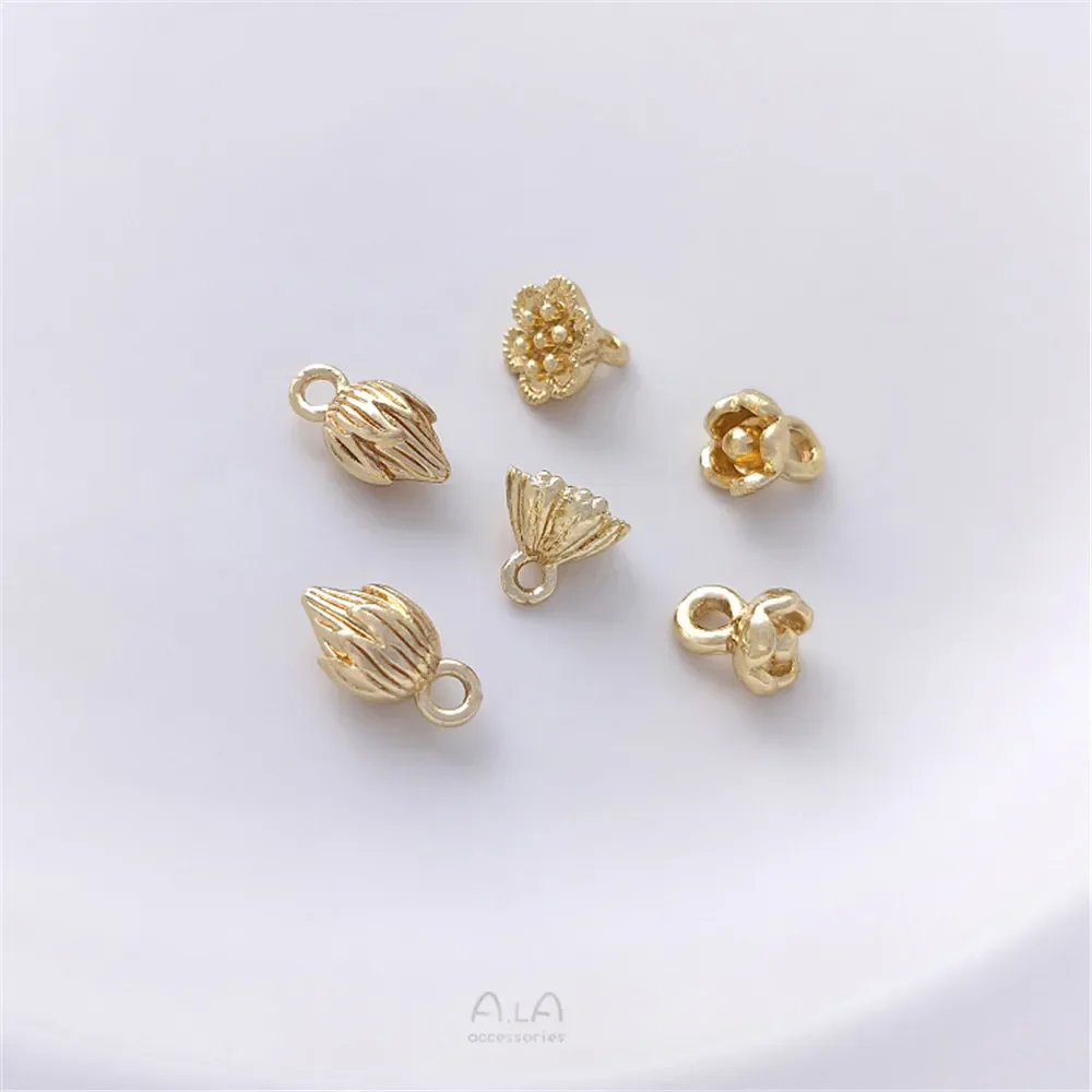 Аксессуары 14-каратное золото лотос пинг два мировых радости кулон браслет ручной