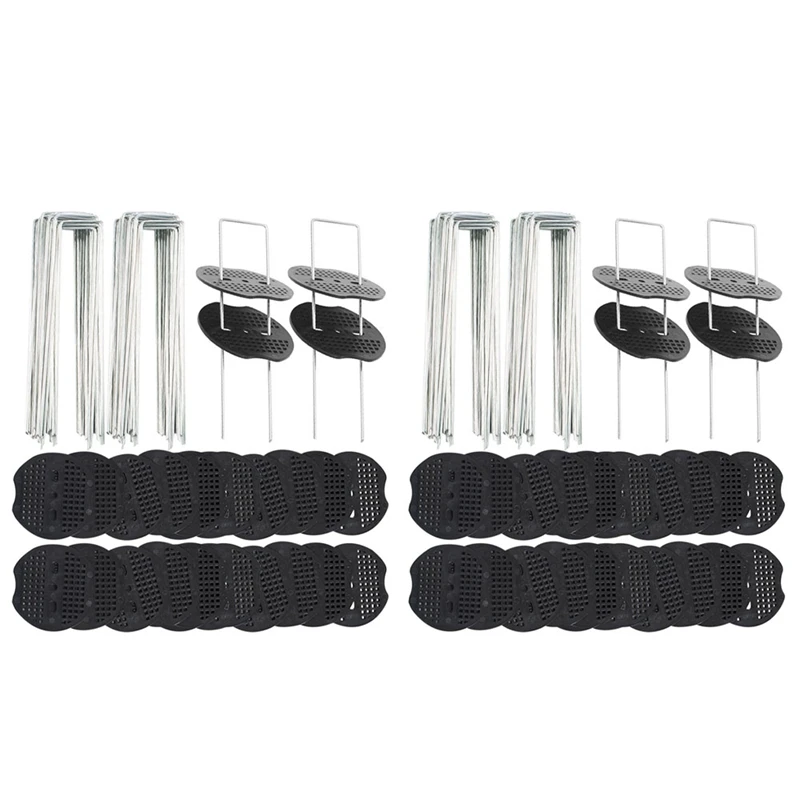 

100 Sets Landscape Staples Pray Coating Craft Landscape Pins, Rust Rroof U-Type Spikes-Anchoring, Outdoor Tents, Hoses
