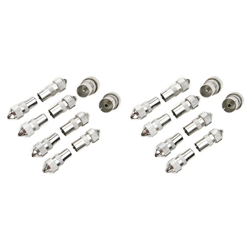 

20Pcs (10 X Male, 10 X Female)TV Aerial Coaxial Cable Connectors Adaptor