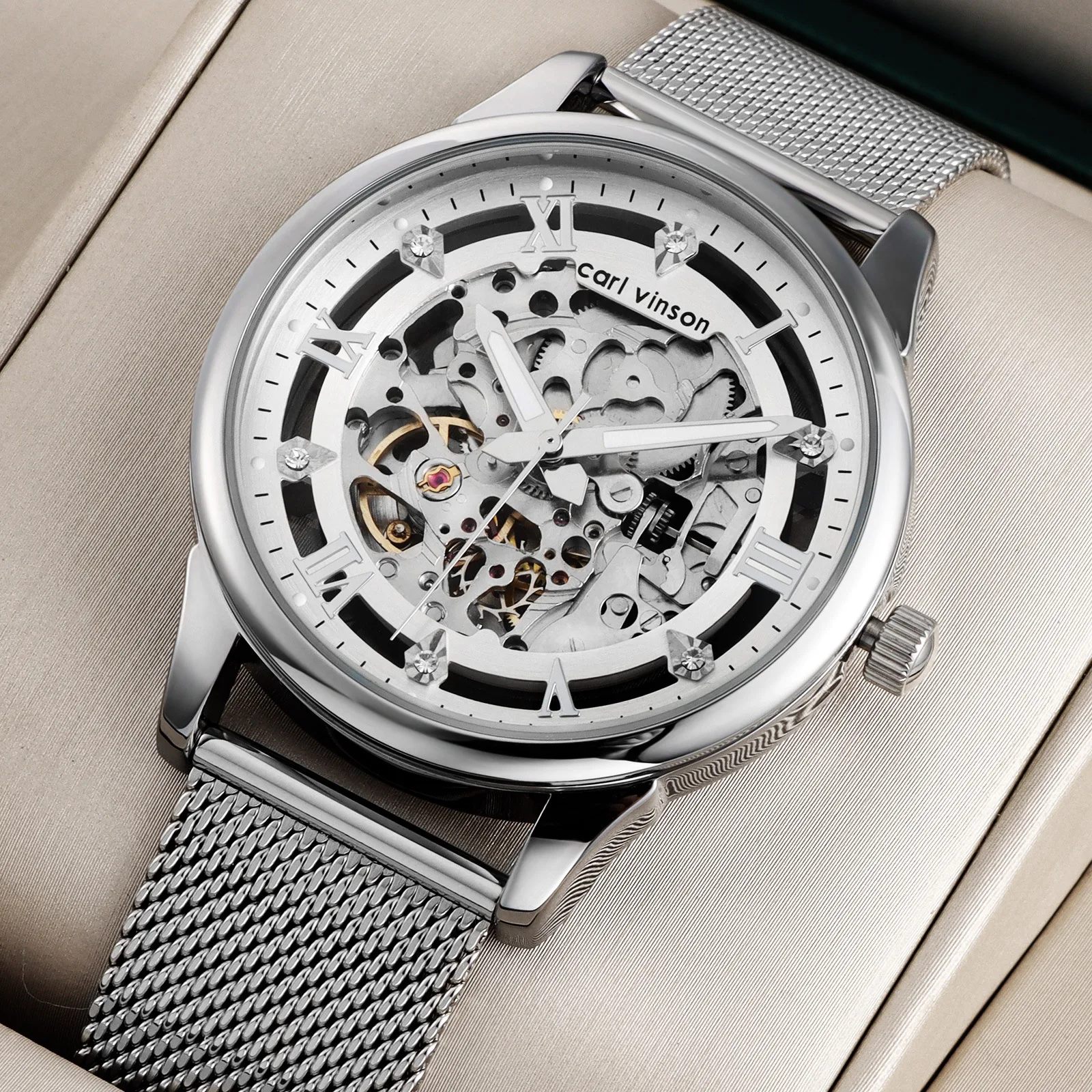 Мужские полностью автоматические механические часы высококачественные