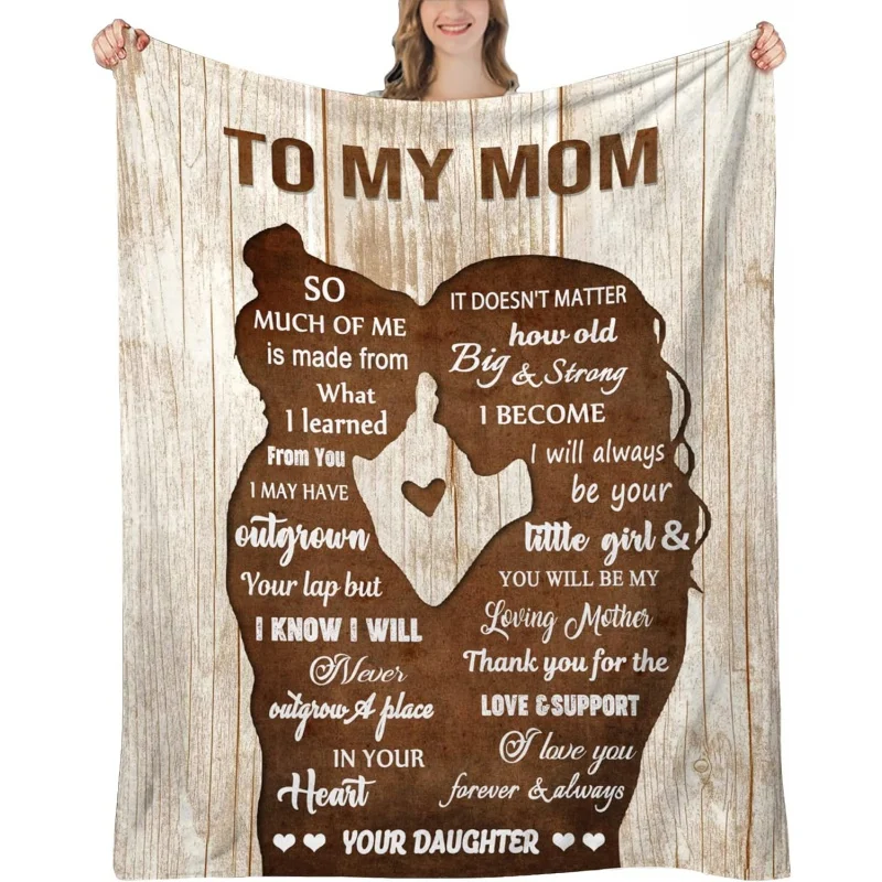 

To My Mom Birthday Gift Blanket from Daughter Son Mothers Day Christmas 60x50inch Soft Flannel Throw Blankets for Couch Bed Sofa