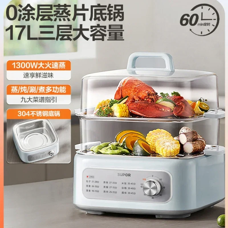 220V Sowol Electric Food Steamers Multifunctional Home Steaming Stewing and Cooking Pot