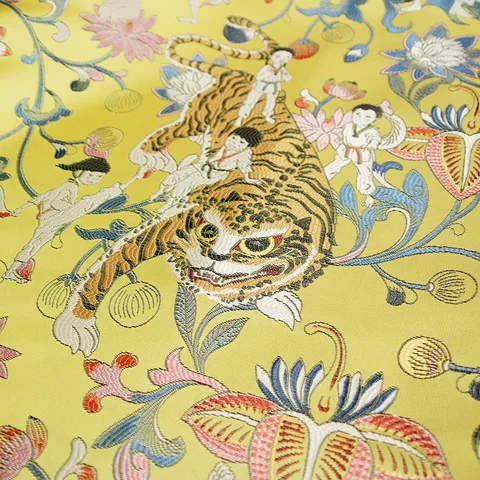 NEW447 утолщенная винтажная вышитая ткань в китайском стиле Тигры жаккардовая ткань ручной работы/сумки ручной работы материалы для шитья своими руками