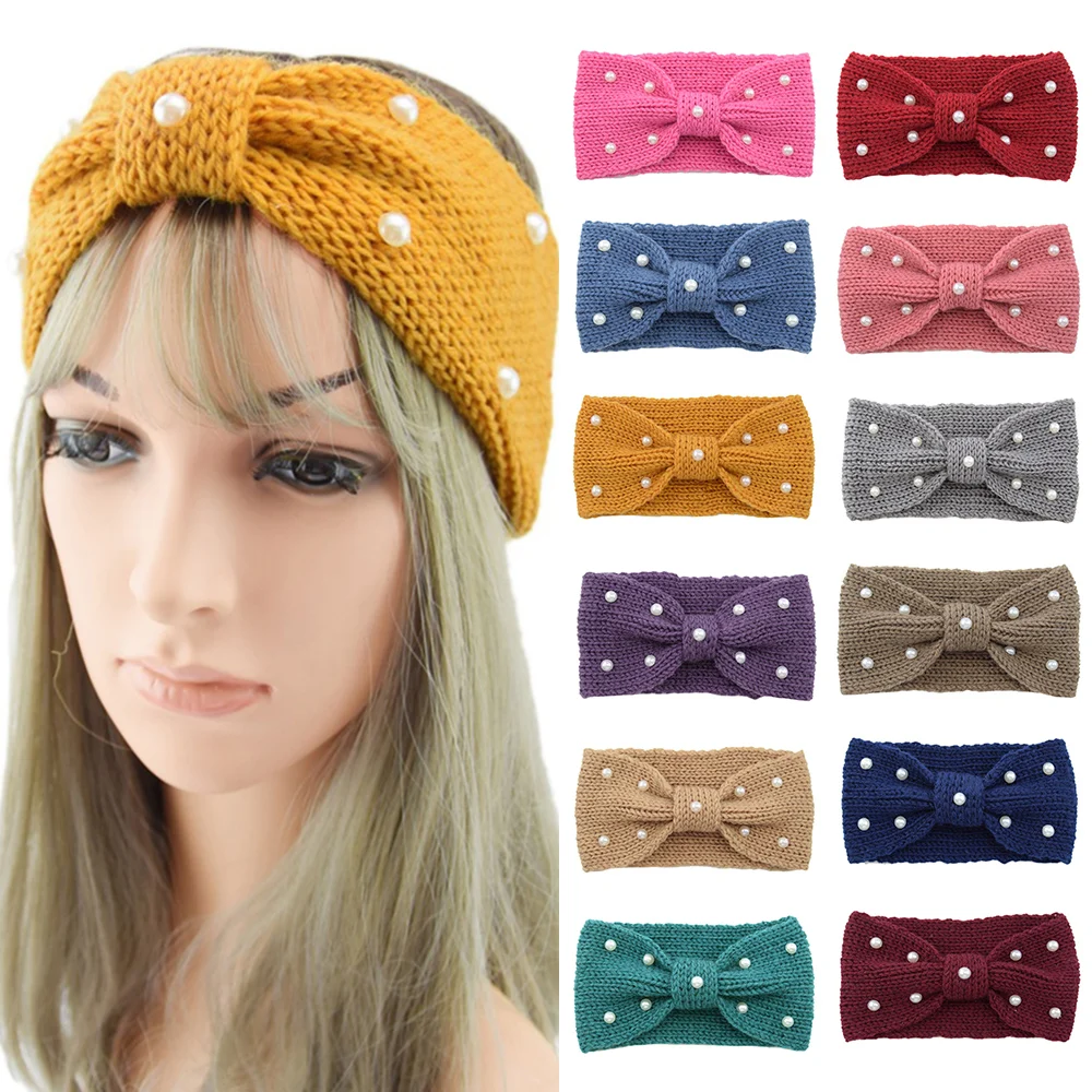 

Winter Knitted Headbands For Women Cross Elastic Hairbands Stretchy Makeup Turban Warm woolen Hair Bands Girls Hair Accessories