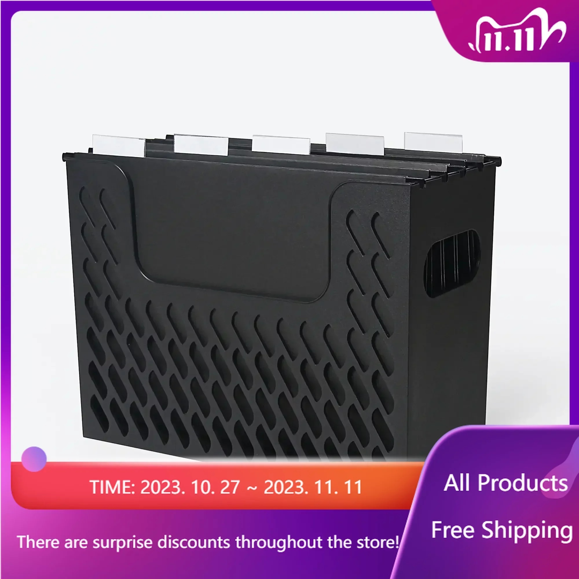 

BLK FILE BOX W/FLDER Organizer Box Fast Transportation Sales Promotion