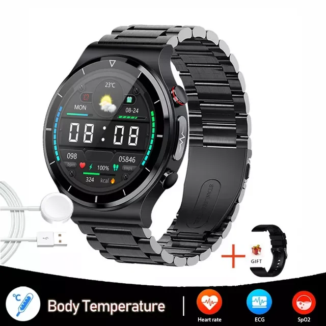 

2022 New ECG+PPG Smart Watch Men Blood Pressure Heart Rate Watches IP68 Waterproof Fitness Tracker Smartwatch For Huawei traf