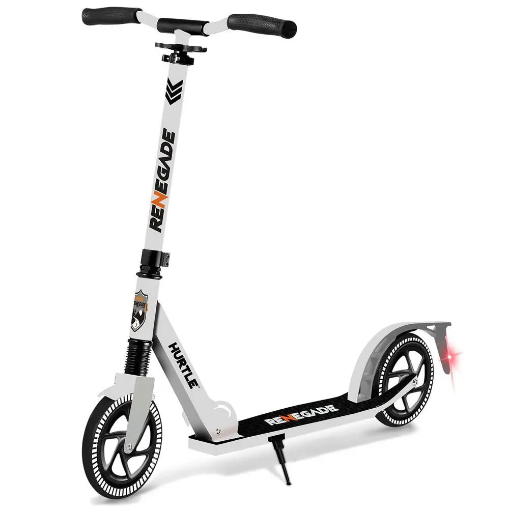

Легкий и складной самокат-регулируемый скутер для подростков и взрослых, сплав колода с высокими колесами (белый)