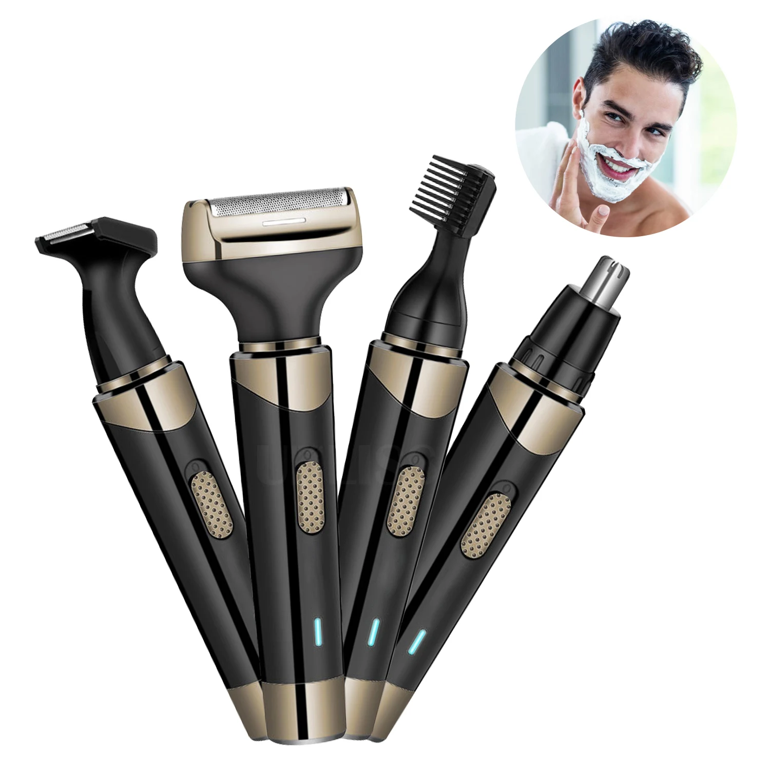 

Electric Shaver for Men 4 In 1 Beard Trimmer USB Rechargeable Nose Hair Trimmer Shaving Machine Barber Razor Hair Cutter