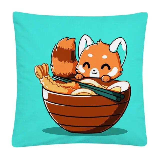 Наволочка с мультяшным рисунком Little Fox персиковая кожа декоративная наволочка