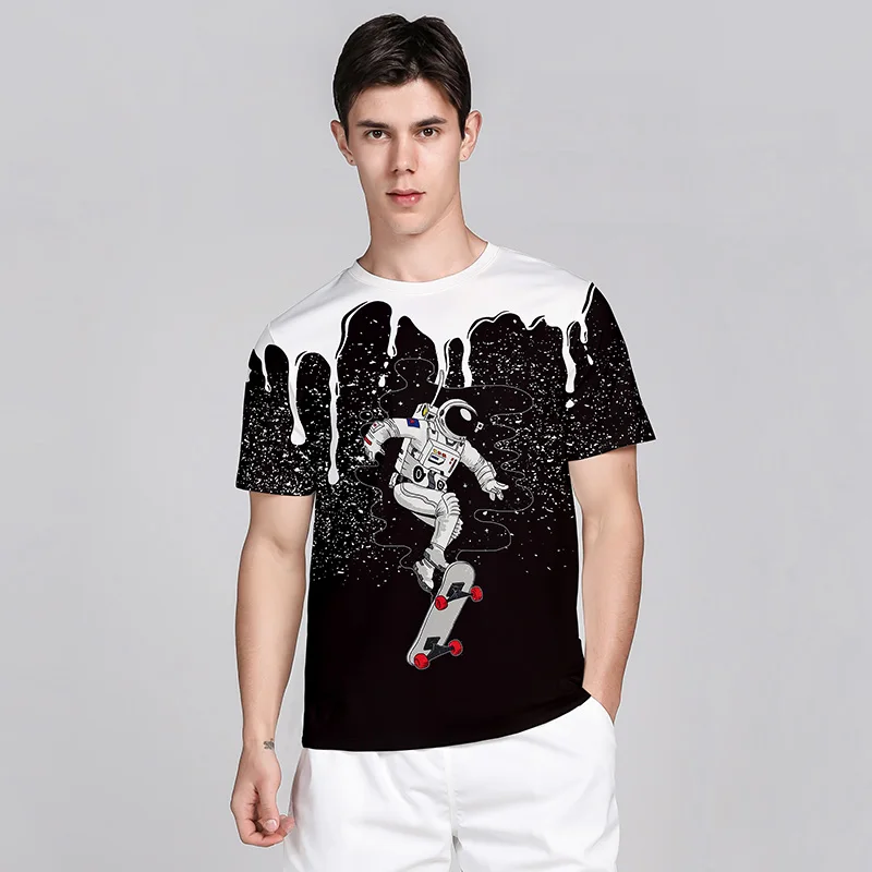 

Новинка 2022, Мужская футболка в стиле хип-хоп, забавная летняя футболка в стиле Харадзюку с изображением монстра из искусственного хлопка, фу...