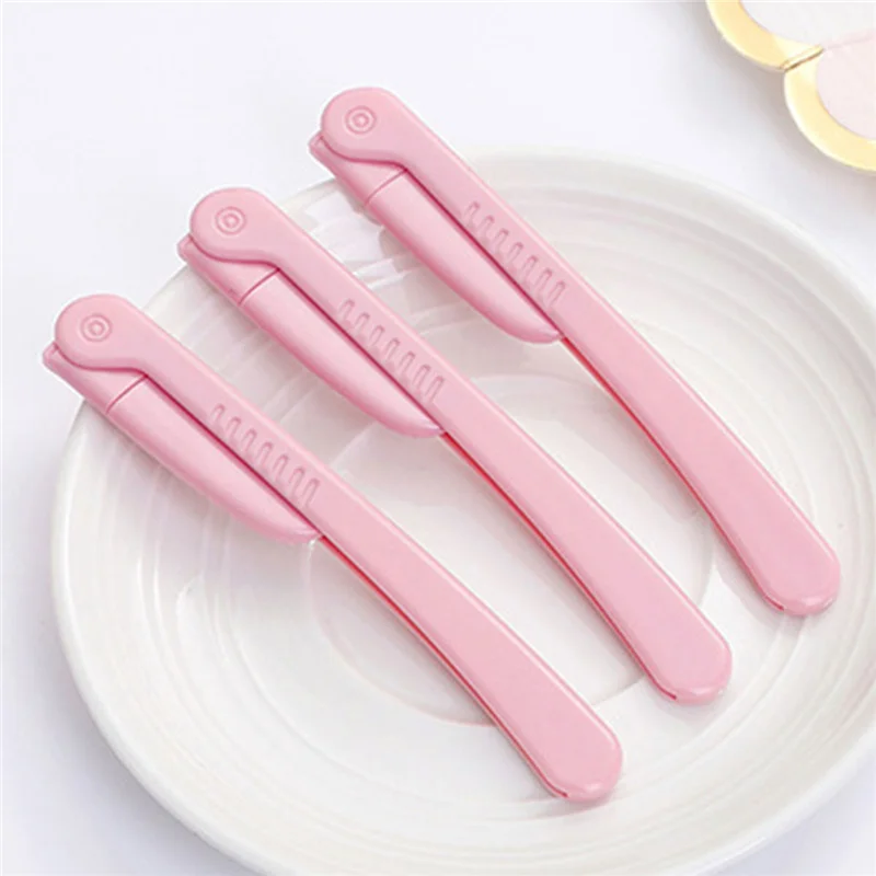 3 шт. розовый триммер для бровей нержавеющая сталь