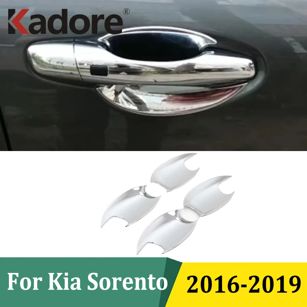 

Для Kia Sorento 2016 2017 2018 2019 ABS хромированная боковая дверная ручка чаша отделка авто наклейка внешние аксессуары для стайлинга автомобилей