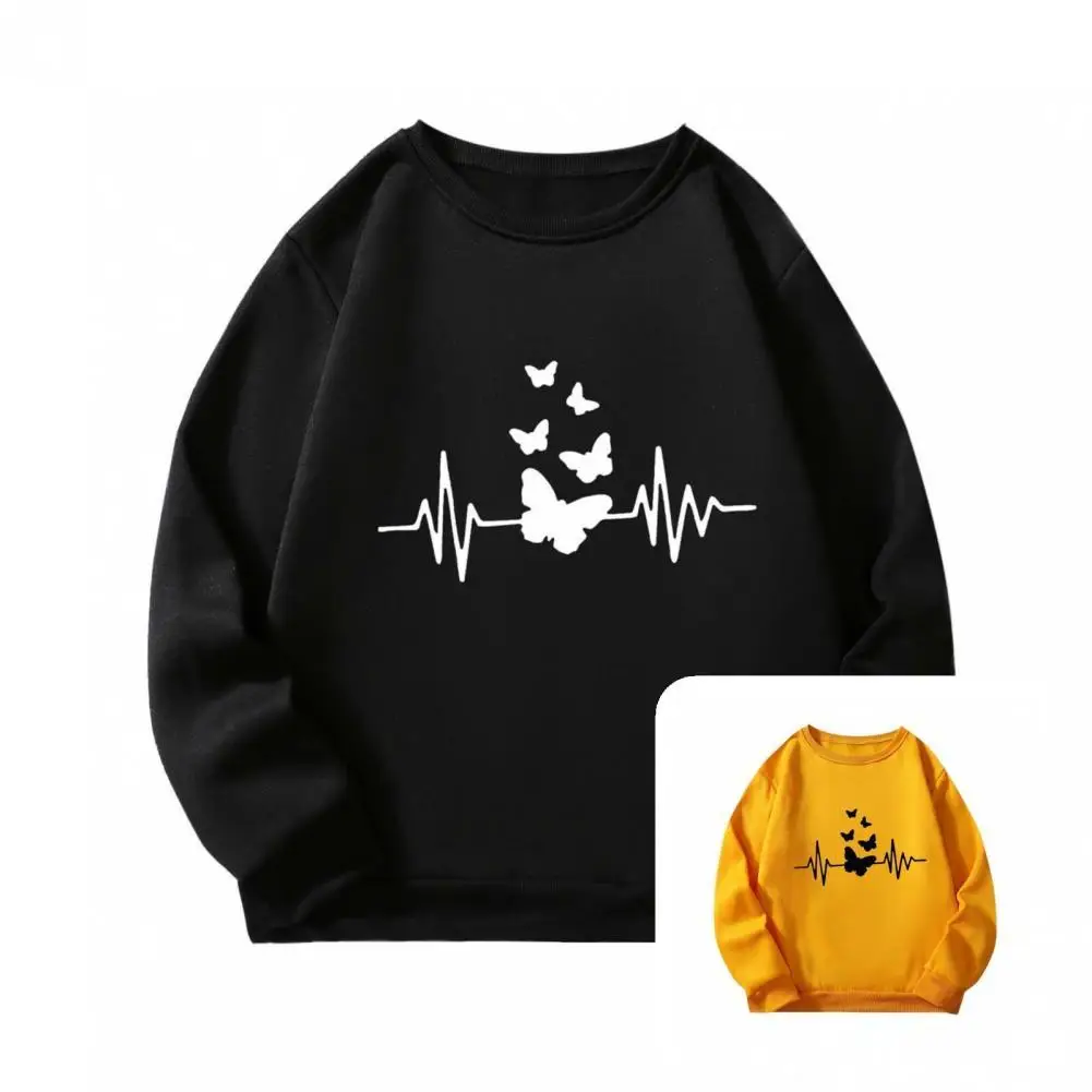 

Women Top Round Neck Streetwear Sweatshirt Loose-fitting Crew Neck Pullover