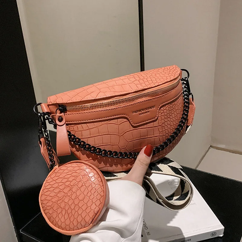 

Luxury Designer Saddle Women's Chest Bag High Quality Crossbody Bags Female Fashion Chain Handbag Hobos Bag Banana Belt Purse
