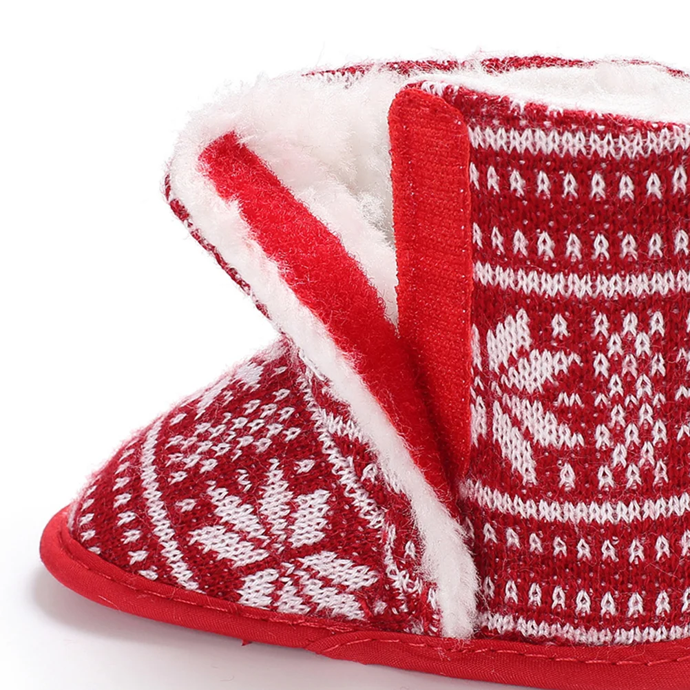 

1 пара детских зимних сапог, хлопковые фланелевые снегоступы, теплая зимняя обувь, обувь для малышей для детей (красные 12 см)