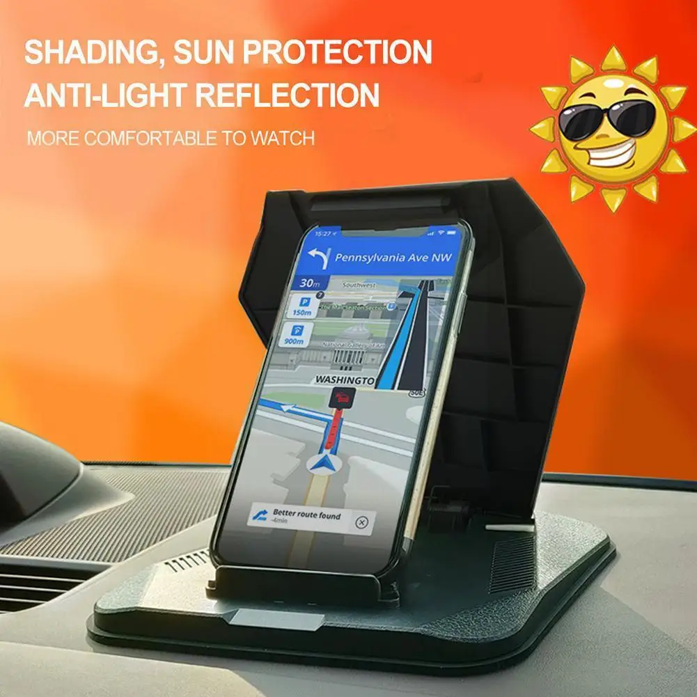 

Автомобильный держатель для телефона, противоскользящий держатель для GPS-навигатора на приборной панели с плоской панелью, с поддержкой защиты от солнца для 3,0-9,7 дюймового смартфона N7N1