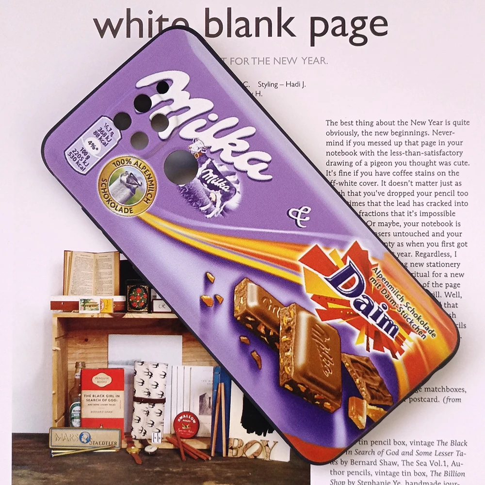popolar chocolate milka box black silicone mobile phone cover for redmi note 6 8 9 pro max 9s 8t 7 5a 5 4 4x case free global shipping