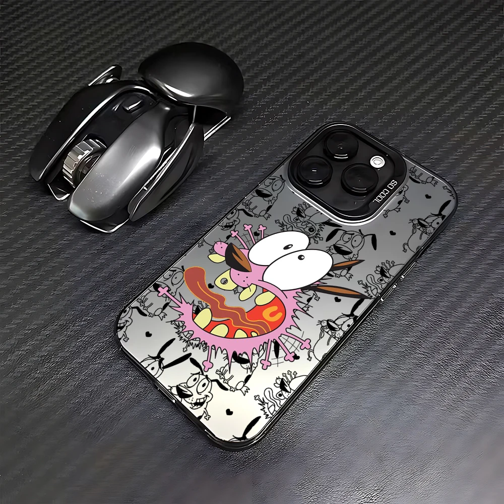 Чехол для телефона CARTOON COURAGEOUS c-cowardlys Dog iPhone 16 15 14 13 12 11 Pro Max X XR XSMAX 8 7 Plus Candy Matte
