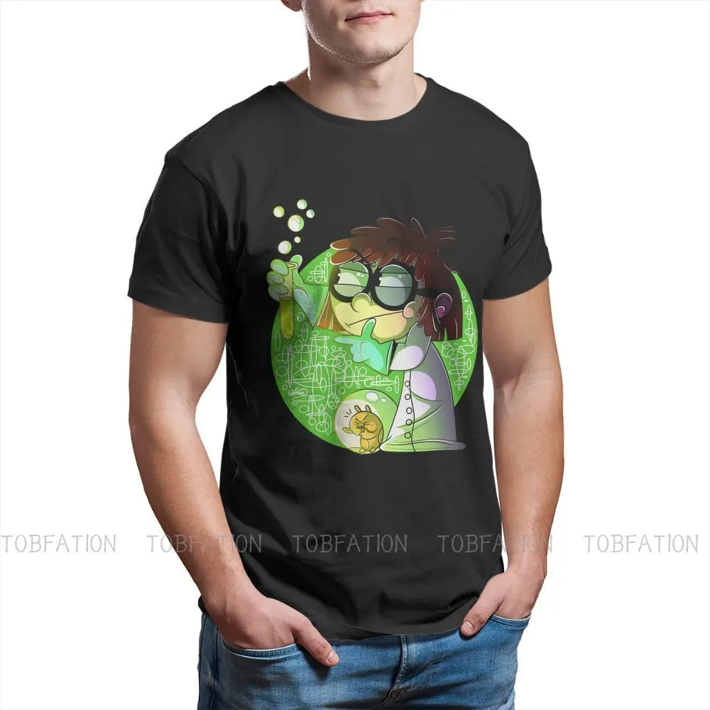 

The Loud Houses TShirt for Men Lisa Loud With Test Tube And Hamster Humor Summer Sweatshirts T Shirt High Quality Trendy Fluffy