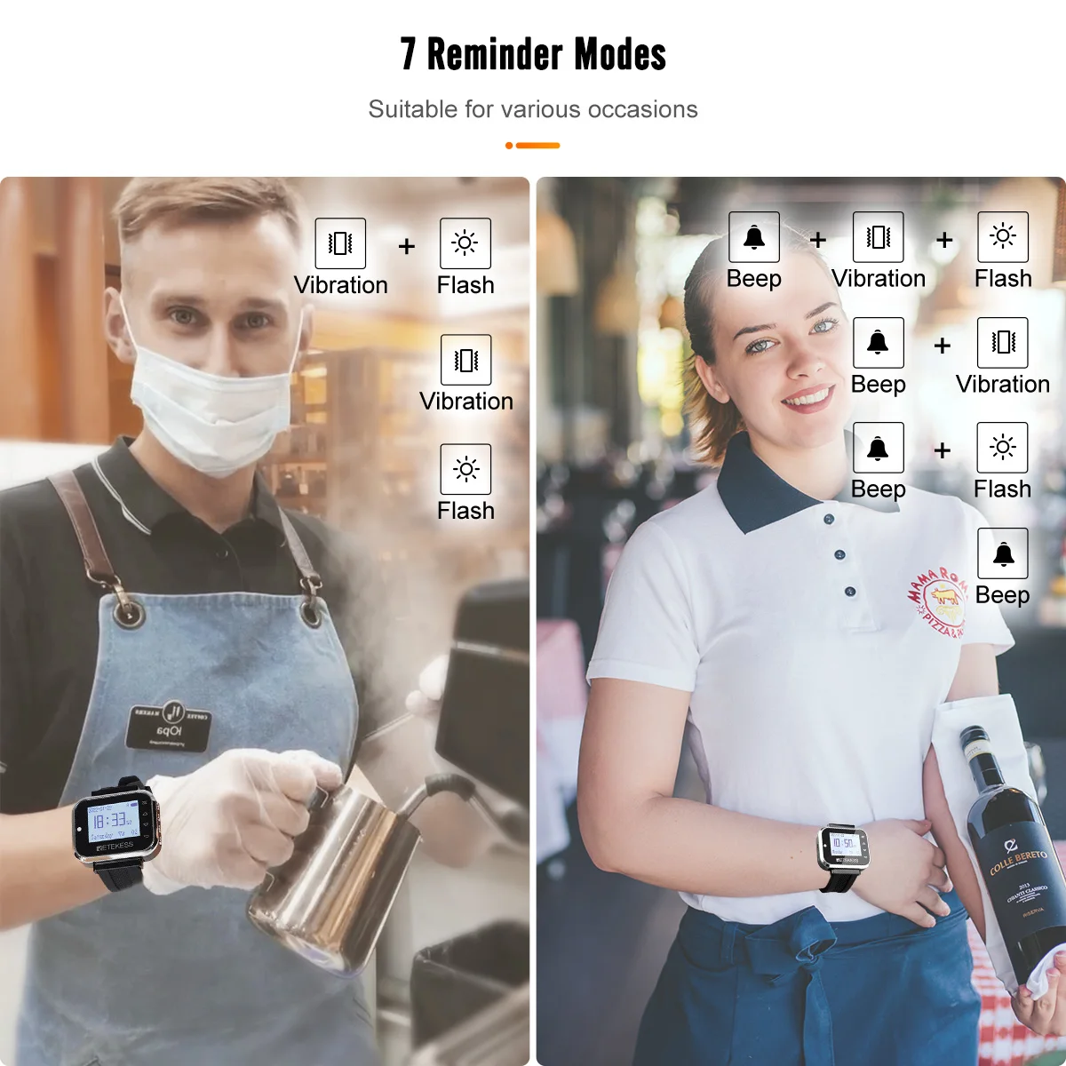 Retekess кальян ресторан пейджер Беспроводная система вызова официанта TD110 часы