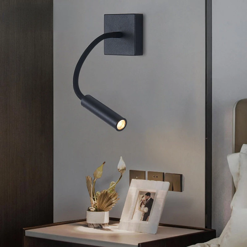 

Wall Light Usb Port Home Hotel LED Reading Lamp Mounted Bedroom Flexible Gooseneck Loft Decor Interior Bedside Reading Lights