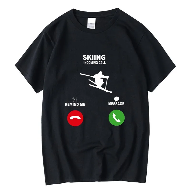 

XIN YI Men's T-shirt High quality100% cotton funny ski design printed casual loose cool men t shirt o-neck male t-shirt male top