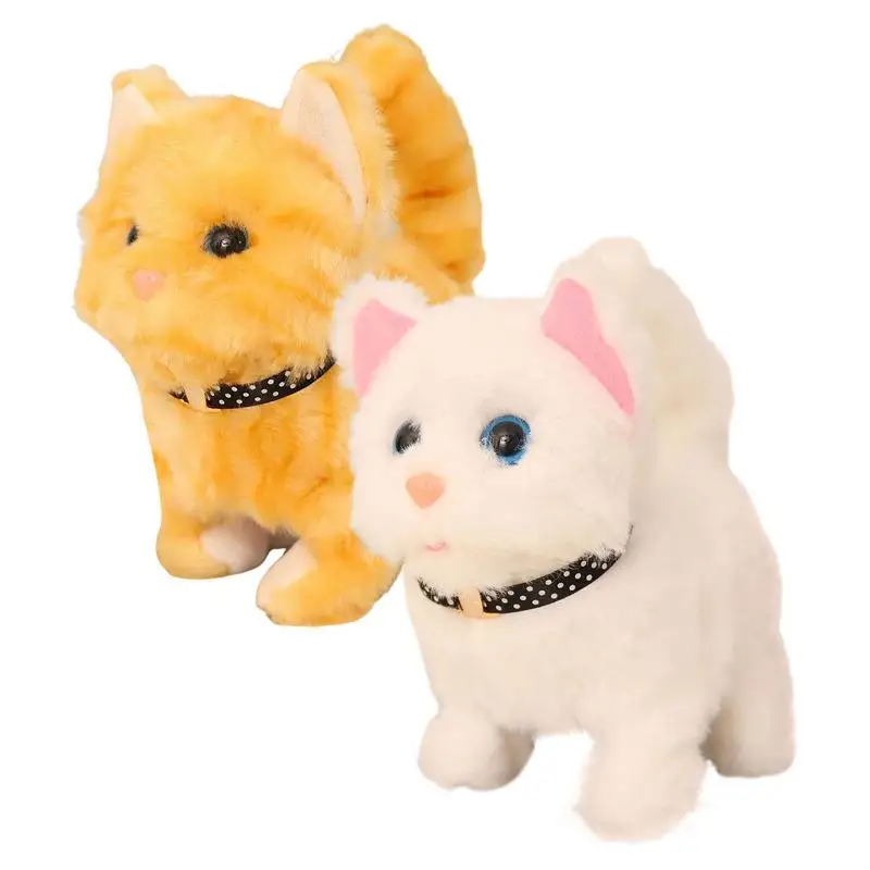 

Interactive Barking Meow And Walking Toy Cat Plush Robotic Cat Novelty Electronic Cat Electronic Pets Robot Cat Gift For Kids