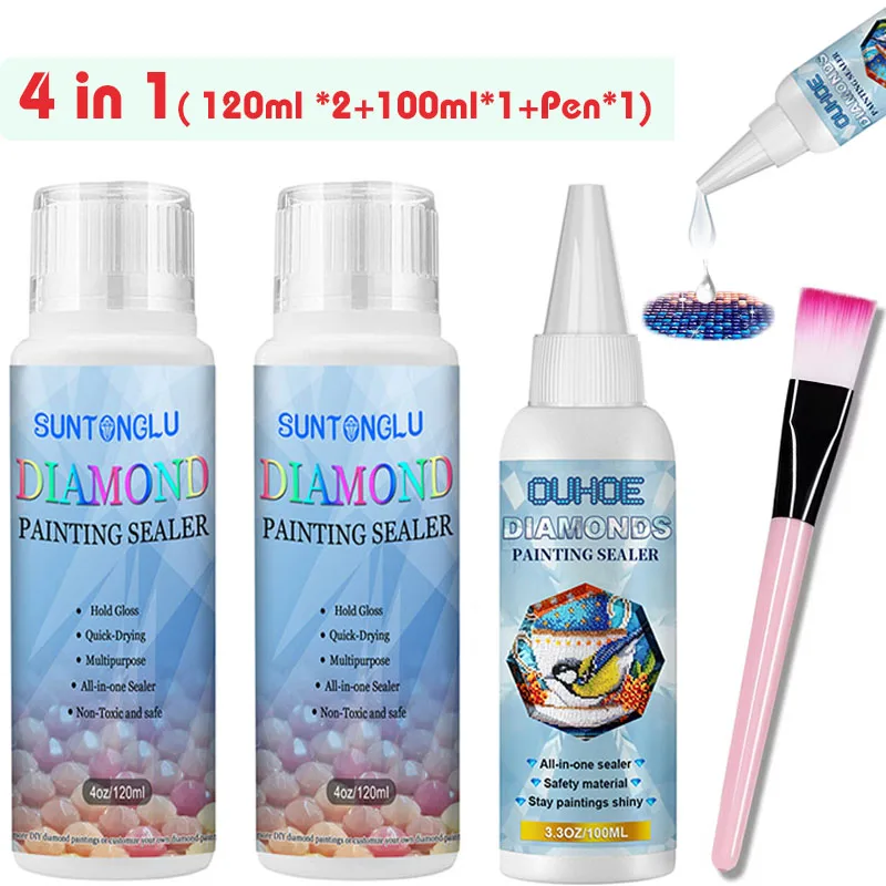 5D Алмазная живопись Герметик Клей Аксессуары Постоянная фиксация и эффект блеска Головоломка Инструмент.