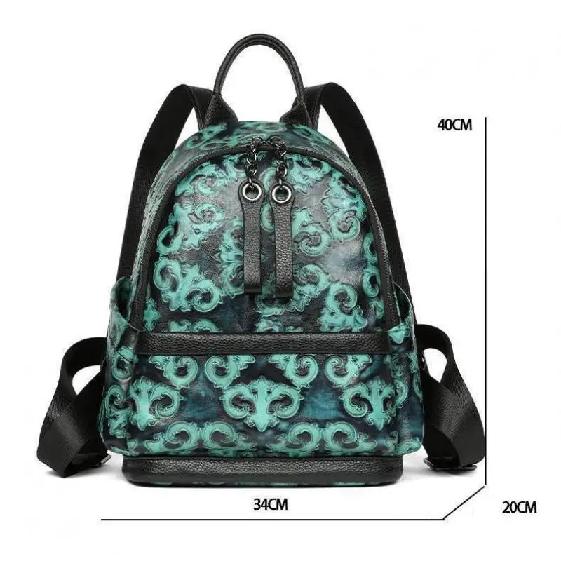 Рюкзак Johnature из натуральной кожи с тиснением в стиле ретро женская сумка ручной