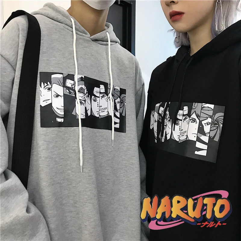 Толстовка с капюшоном Наруто свитшот аниме мультяшным принтом топы большого
