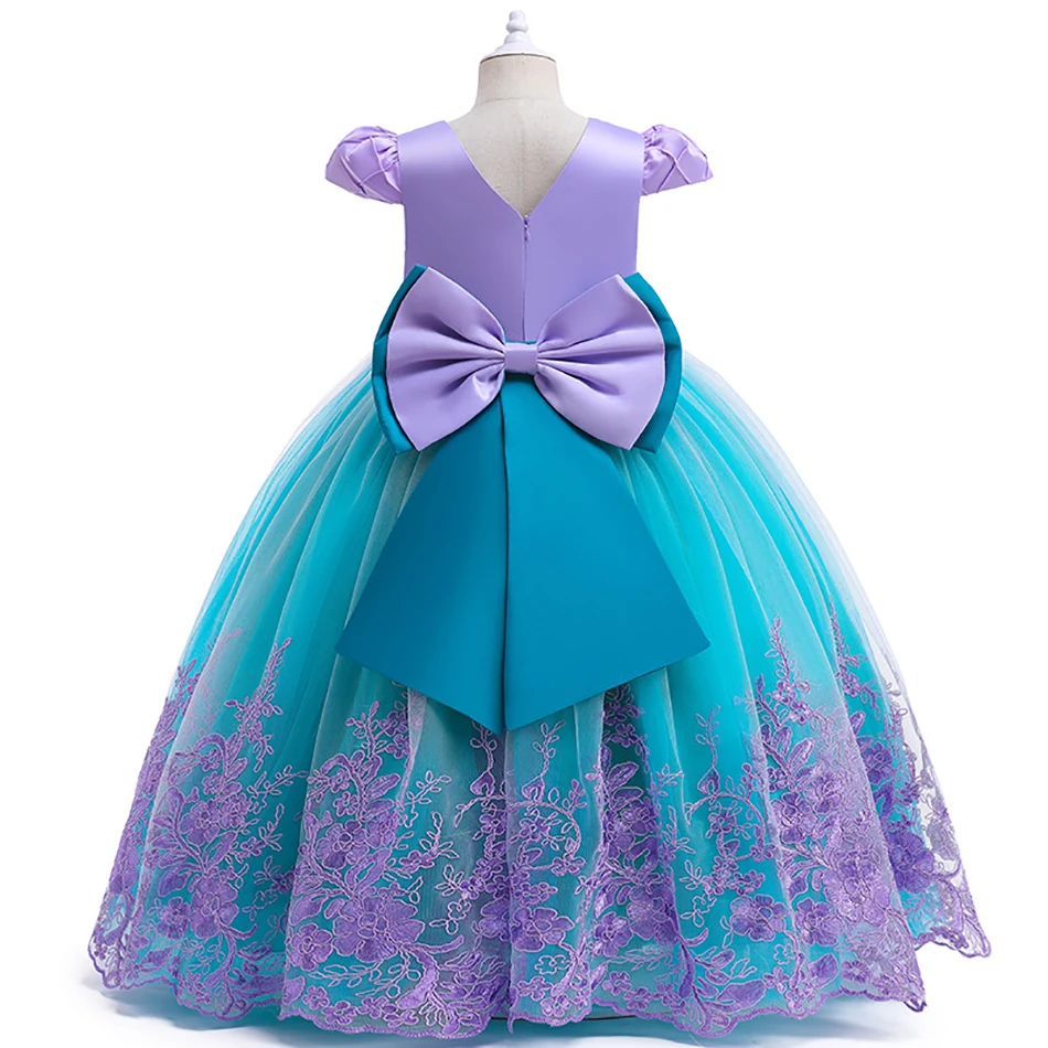 Baby Girl Embroidery Mermaid Dress Kids Princess Ariel Cosplay Costume Girl Birthday Party Christmas Halloween  Costumes  Kids