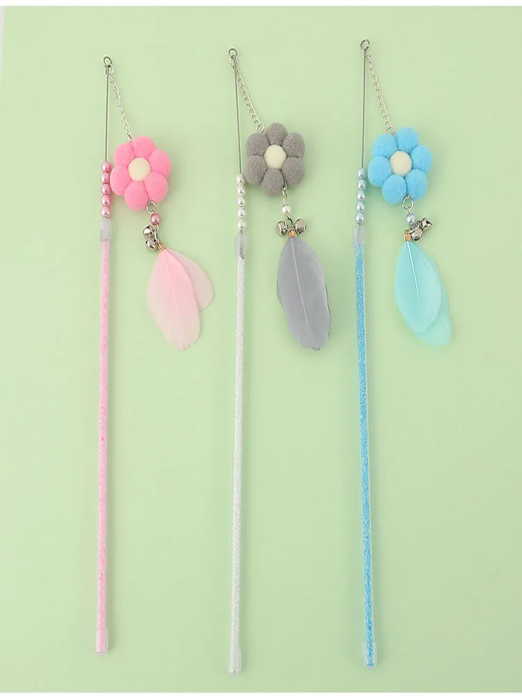 

Cat Toy Feather Flower Bell Interactive Toy Funny Cat Stick Cat Supplies Cat Toys Interactive Cat Accessories Pet Pet Toys