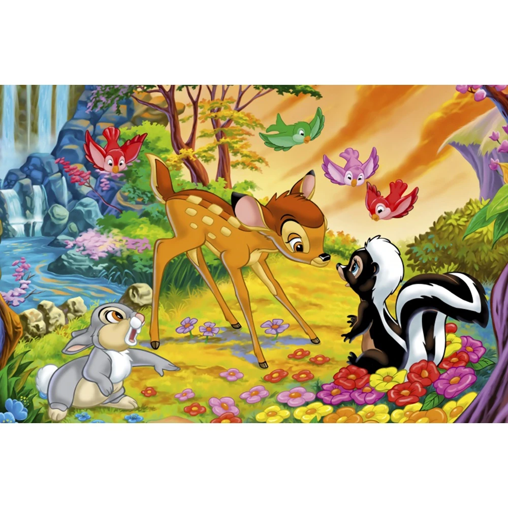 Принцесса Бэмби оленя Thumper цветок бабочка джунгли лес индивидуальный фон