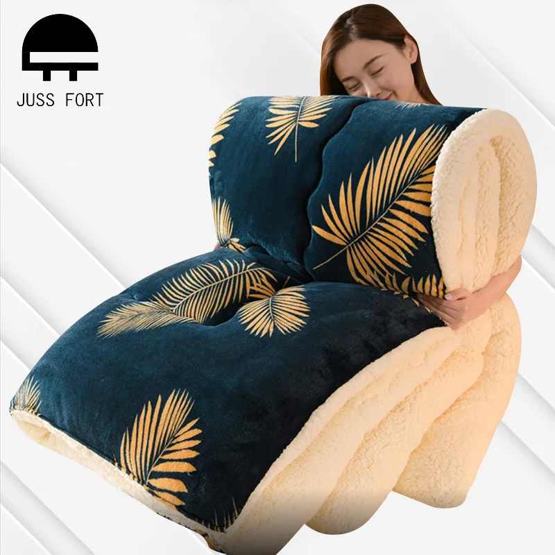 Толстое одеяло из овечьей шерсти двустороннее женское Кашемировое Стеганое