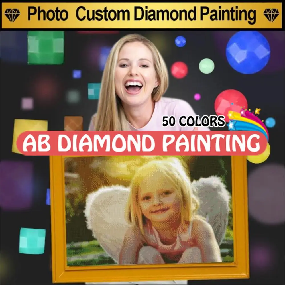 

50 Colors 5D Diamond Painting Custom Photo Picture Rhinestone DIY Mosaic Embroidery Cross Stitch Handmade Home Decor Gift