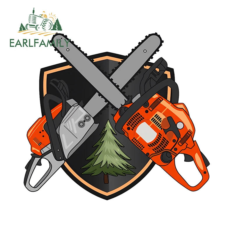 

EARLFAMILY для оператора бензопилы, автомобильные наклейки, модные простые наклейки с логотипом, водонепроницаемые, устойчивые к царапинам, виниловая автомобильная пленка