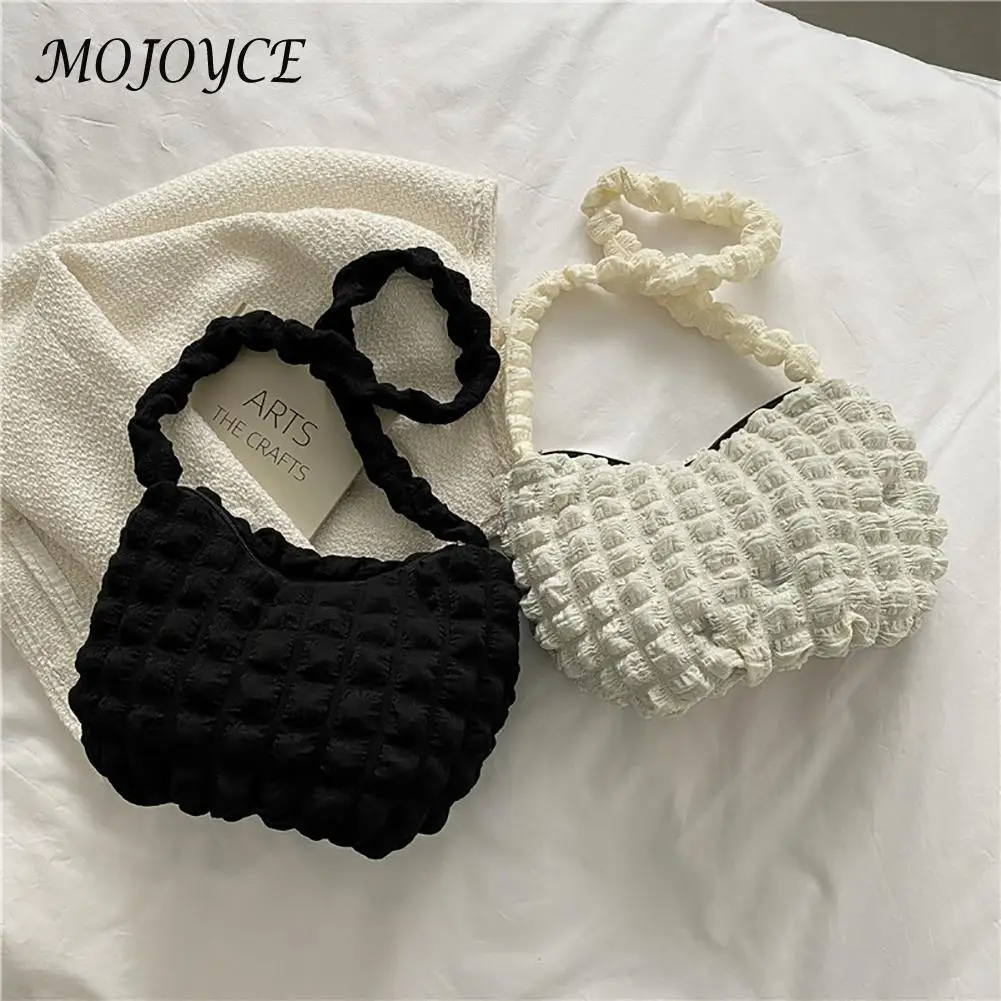 

Женская плиссированная однотонная сумка в клетку, женская маленькая сумка-мессенджер на молнии, Женская Повседневная Уличная сумка через п...