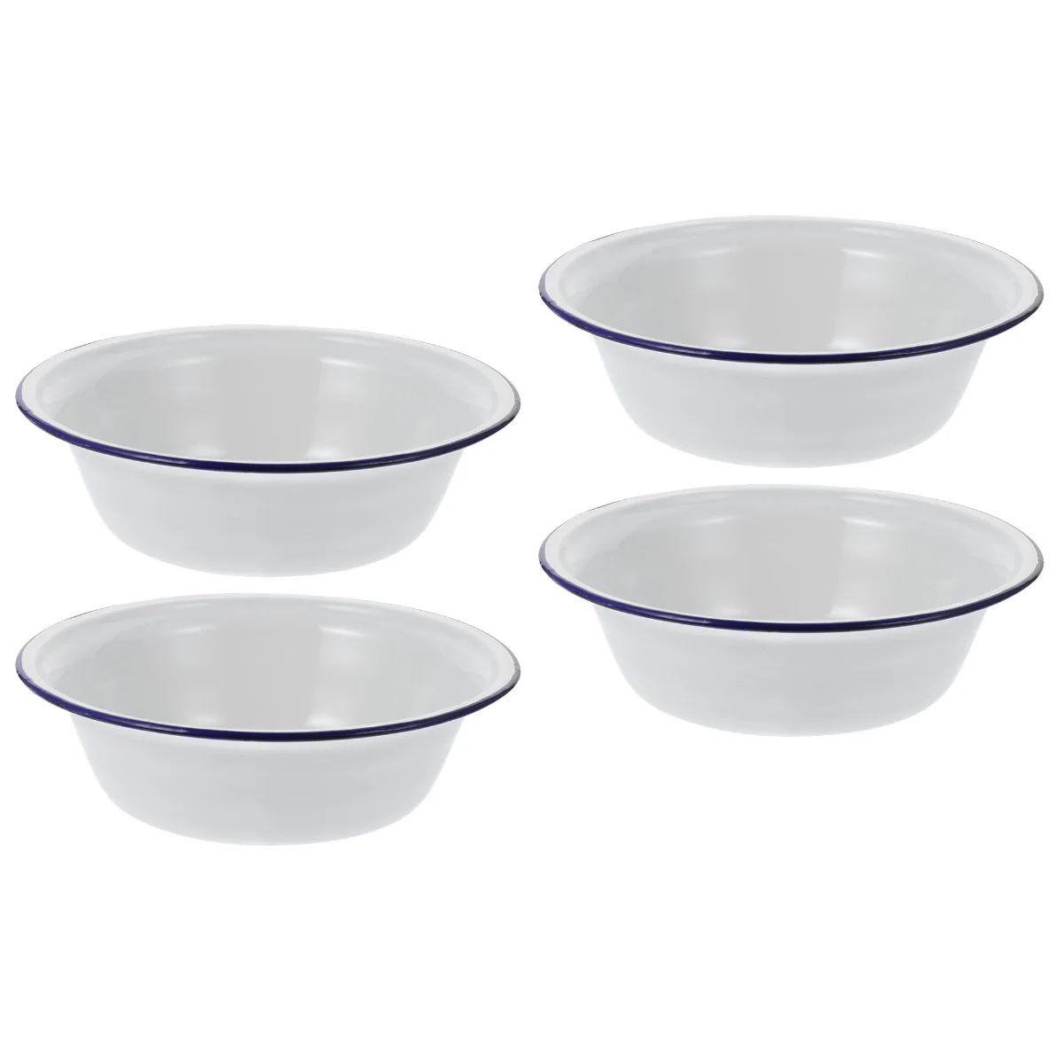 

Enamel Bowl Bowls Basin Soup Cereal Mixing Enamelware Vintage White Style Salad Rice Popcorn Pot Large Farmhouse Mug Camping