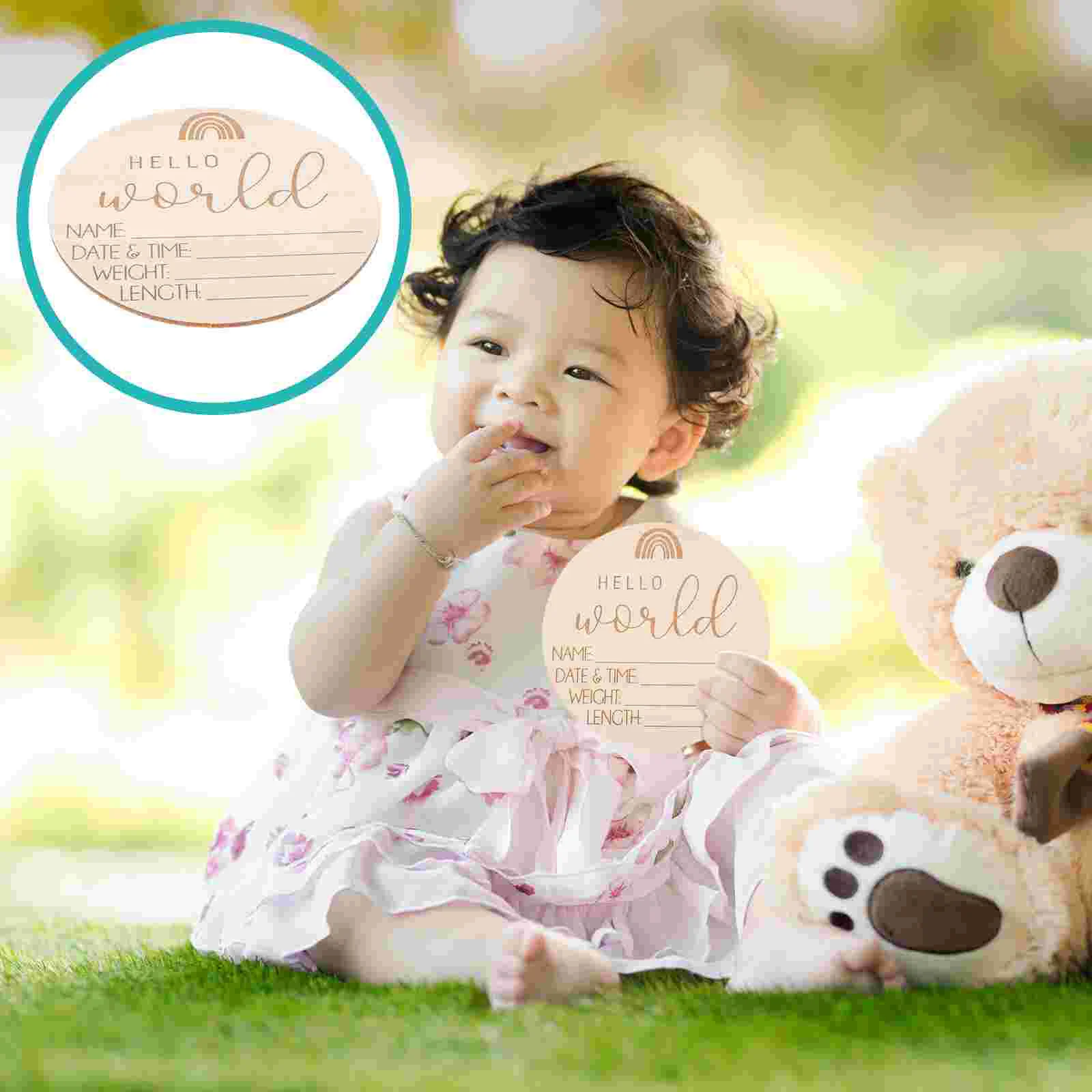 

5Pcs Wood Baby Birth Announcement Sign Newborn Announcement Signs