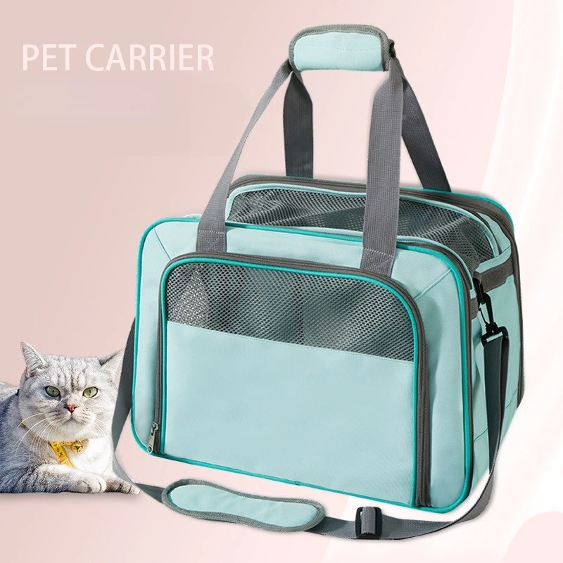 

Pet Cat Carrier Bag Portable Soft-sided Pet Bag Breathable Dog Carrier Bags Outgoing Travel Breathable Mesh Pets Handbag 2021