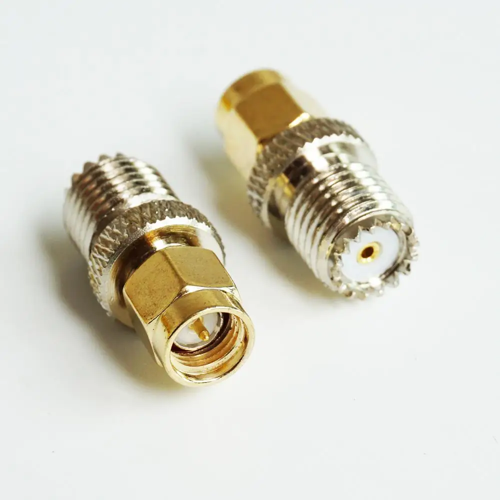 

1X Pcs miniUHF To SMA Cable Connector Socket mini UHF MINIUHF Female To SMA Male Jack Copper Gold Straight Coaxial RF Adapters