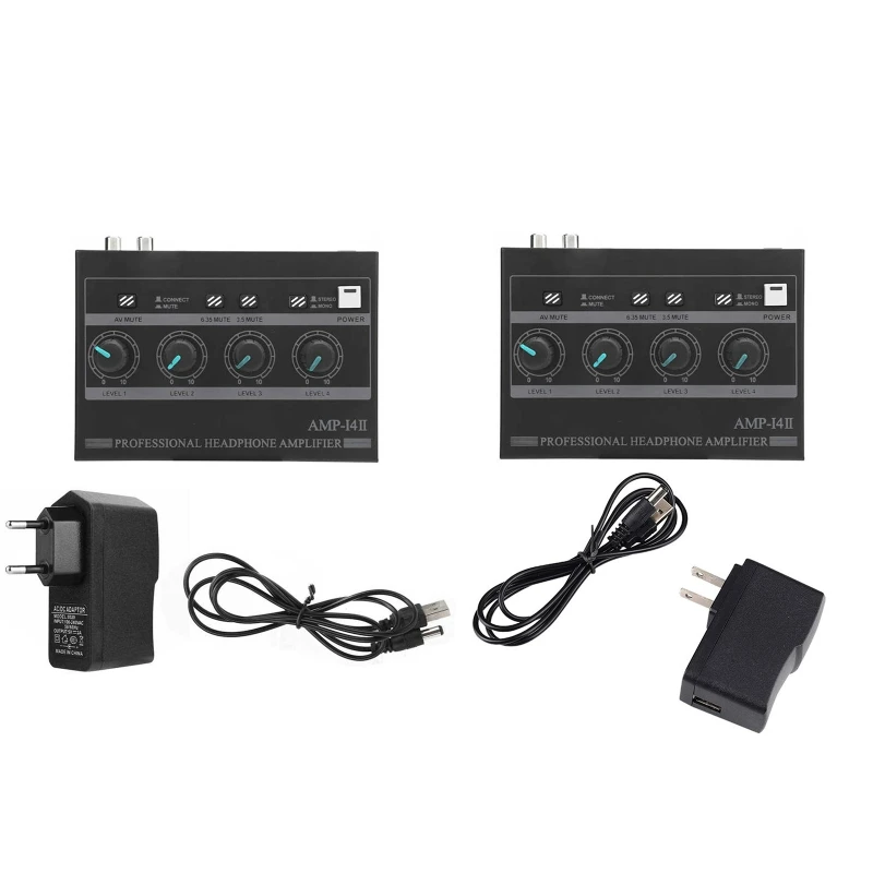 

4-Channel Stereo Headphone Amplifier Support Connecting 8 Monitor Headphone