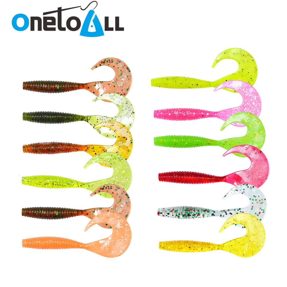 

OnetoAll 5 PCS 70mm 2g Soft Lure Bass Plastic Bait Artificial Lure Volume Tailed Luminous Swimbait Tuna Bass Carp Fishing Tackle