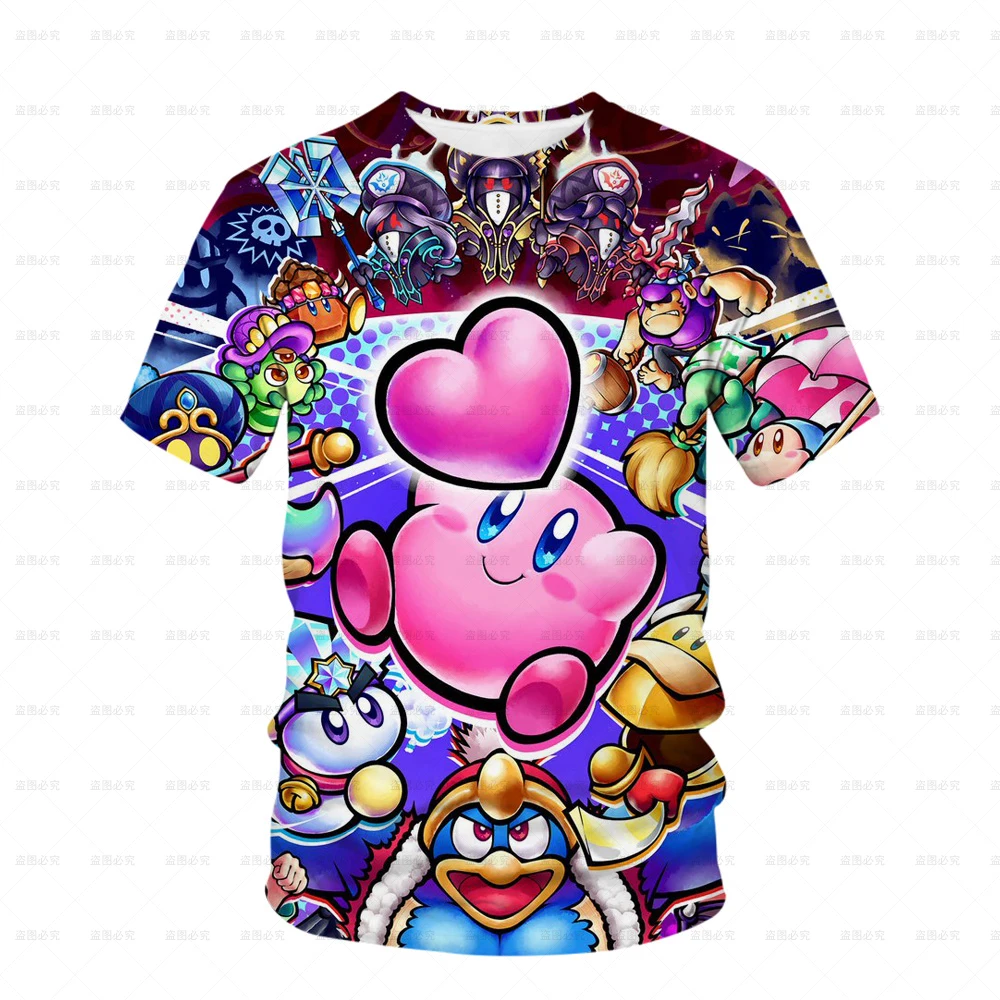 Boys and girls' clothes Kirby cartoon 3D T-shirt baby short sleeve T-shirt top 4T-14T children's casual T-shirt street wear